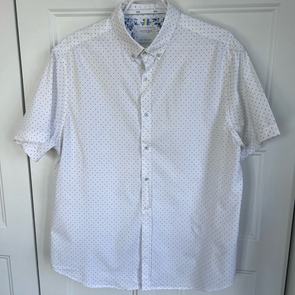 Men's White Polka Dot Shirt